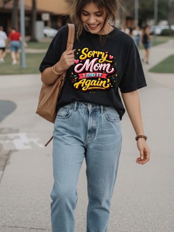 Sorry Mom, I Did It Again - Unisex Stretch Cotton Tee