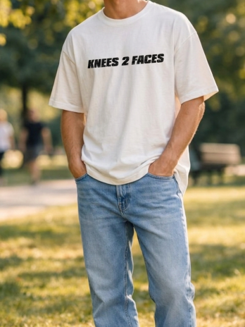 Custom Graphic Text - Knees 2 Faces Design