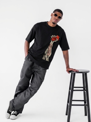 Rise Above Graphic T-Shirt - Bold Fist Heart Design | Streetwear Unisex Tee